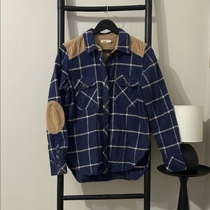 Faherty Thick Blue Plaid Flannel